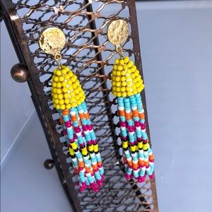 Beaded dangle multicolored earrings